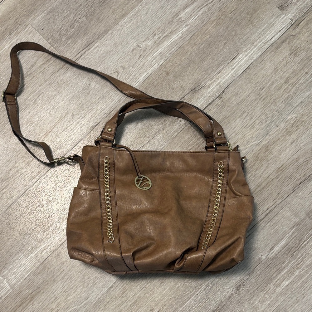 Style & Co. Brown Shoulder Bag with Chain Accents